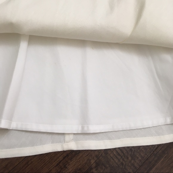 Antonio Melani Linen Blend A Line White Skirt - Picture 6 of 8